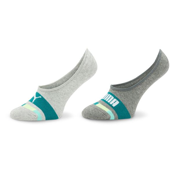 Puma Set od 2 para dječjih niskih čarapa Puma Kids Seasonal Footie 2P 938009 Grey Combo 02