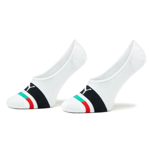 Puma Set od 2 para dječjih niskih čarapa Puma Kids Seasonal Footie 2P 938009 White Combo 01