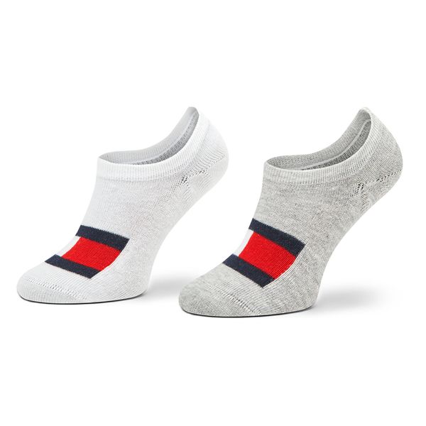 Tommy Hilfiger Set od 2 para dječjih niskih čarapa Tommy Hilfiger 701223779 White/Grey 031