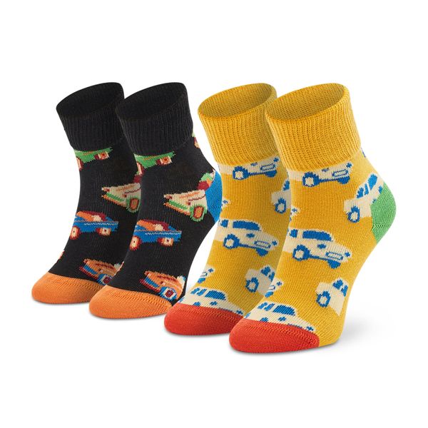 Happy Socks Set od 2 para dječjih visokih čarapa Happy Socks KCAR19-9300 Šarena