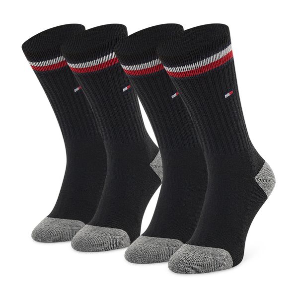 Tommy Hilfiger Set od 2 para dječjih visokih čarapa Tommy Hilfiger 100001500 Black 200