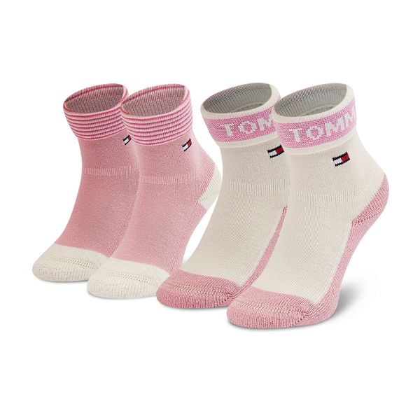 Tommy Hilfiger Set od 2 para dječjih visokih čarapa Tommy Hilfiger 701210508 Pink Combo 002