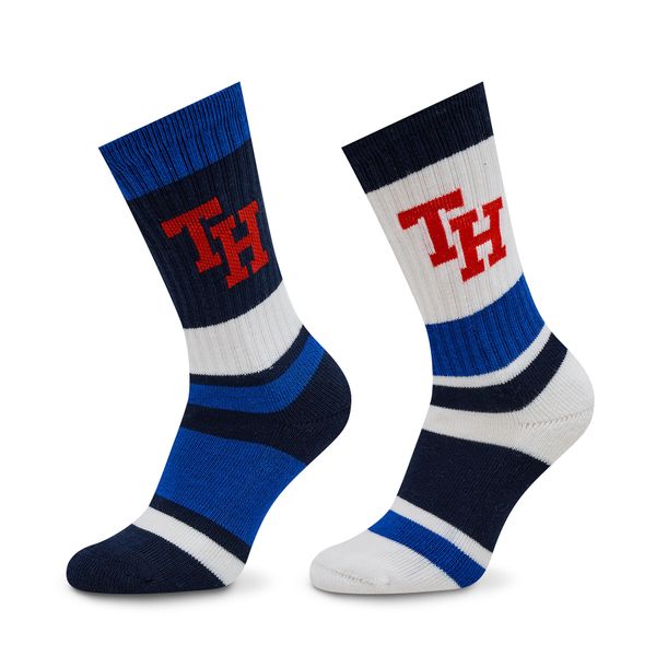 Tommy Hilfiger Set od 2 para dječjih visokih čarapa Tommy Hilfiger 701224988 Blue Combo 001