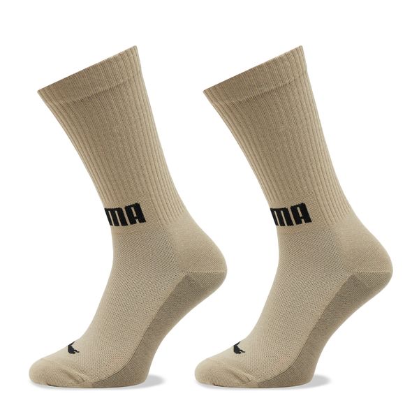 Puma Set od 2 para muških visokih čarapa Puma Men Front Logo Crew 2P 938010 Beige Combo 03