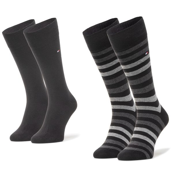 Tommy Hilfiger Set od 2 para muških visokih čarapa Tommy Hilfiger 472001001 Black 2000