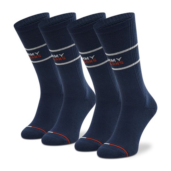 Tommy Hilfiger Set od 2 para muških visokih čarapa Tommy Hilfiger 701218704 Navy 002