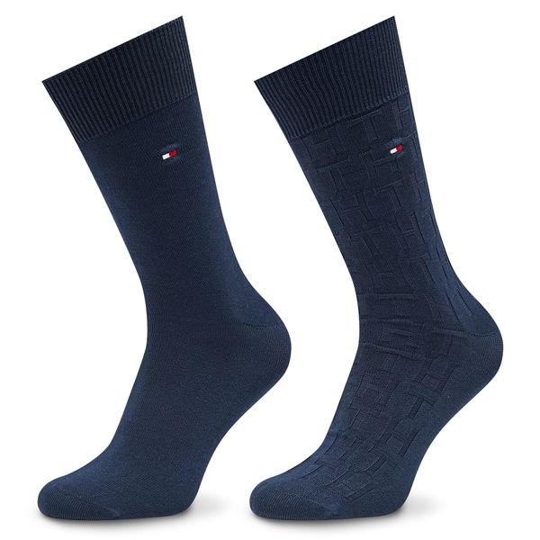 Tommy Hilfiger Set od 2 para muških visokih čarapa Tommy Hilfiger 701222634 Navy 002