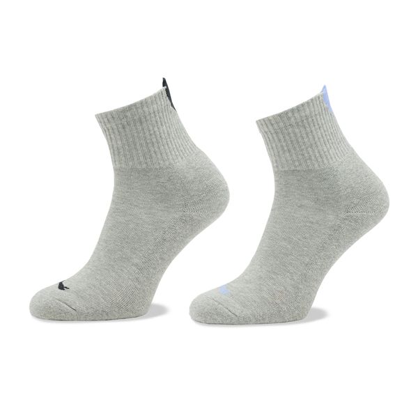 Puma Set od 2 para niskih ženskih čarapa Puma Women Heart Short Sock 2P 938020 Grey Melange / Purple 03