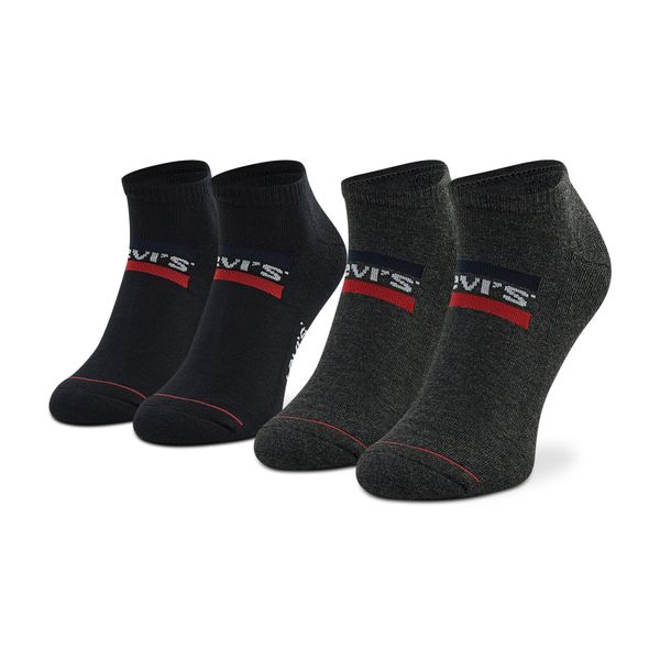 Levi's® Set od 2 para unisex niskih čarapa Levi's® 701219507 Mid Grey/Black