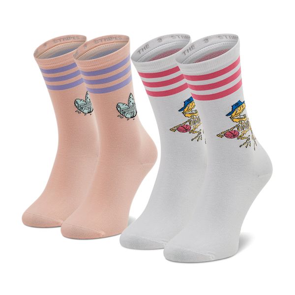 adidas Set od 2 para unisex visokih čarapa adidas Fun Graphic 2pp H32423 Bijela