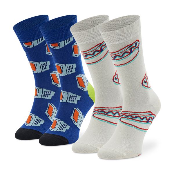 Happy Socks Set od 2 para unisex visokih čarapa Happy Socks XTDS02-6500 Bijela