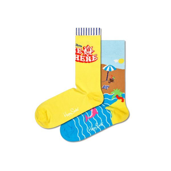 Happy Socks Set od 2 para unisex visokih čarapa Happy Socks XWYW02-2200 Šarena