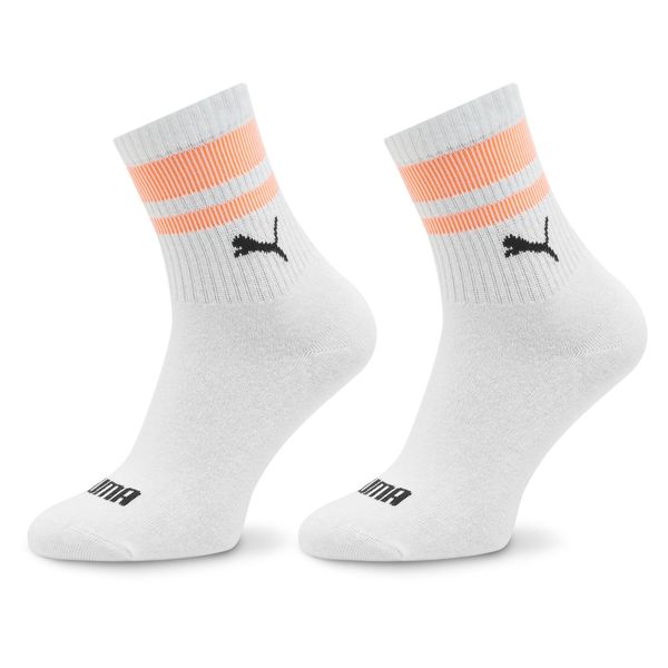 Puma Set od 2 para unisex visokih čarapa Puma Unisex Heritage 938022 White / Flame Orange 01
