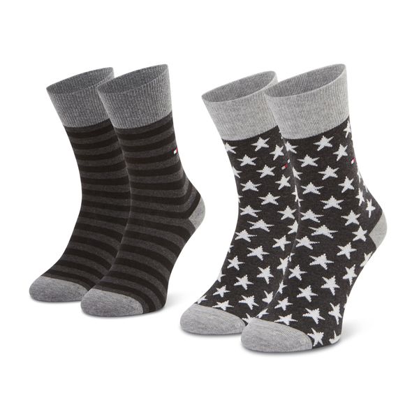 Tommy Hilfiger Set od 2 para unisex visokih čarapa Tommy Hilfiger 100000816 Black 200