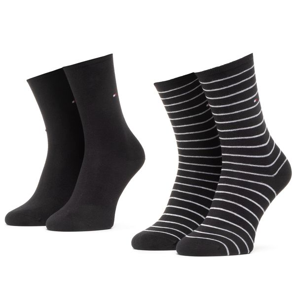 Tommy Hilfiger Set od 2 para unisex visokih čarapa Tommy Hilfiger 100001494 Black 001