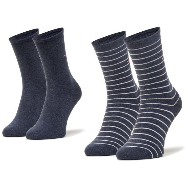 Tommy Hilfiger Set od 2 para unisex visokih čarapa Tommy Hilfiger 100001494 Jeans 004