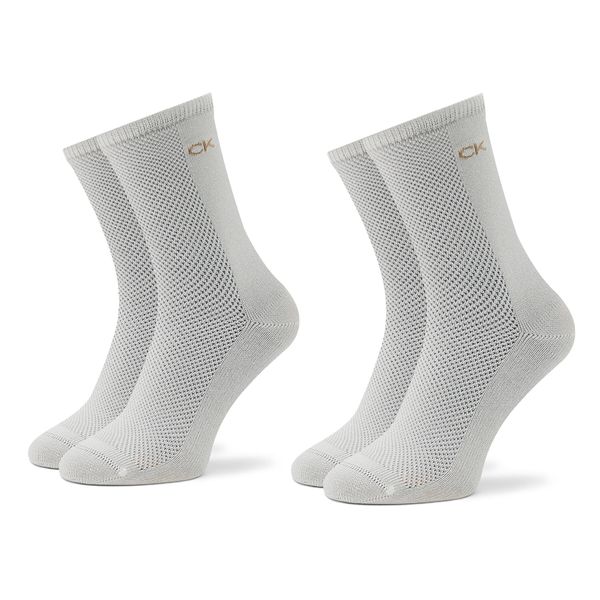 Calvin Klein Set od 2 para ženskih visokih čarapa Calvin Klein 701219861 White 001