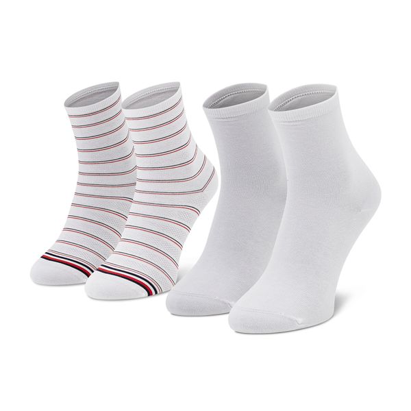 Tommy Hilfiger Set od 2 para ženskih visokih čarapa Tommy Hilfiger 100002817 White 001
