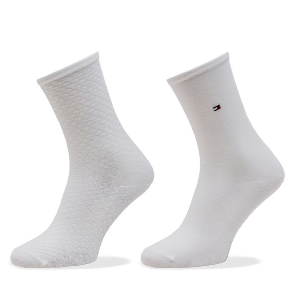 Tommy Hilfiger Set od 2 para ženskih visokih čarapa Tommy Hilfiger 701227563 White 003