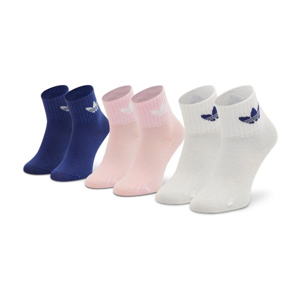 adidas Set od 3 para dječjih visokih čarapa adidas Ankle HC9596 White/True Pink/Legacy Indigo