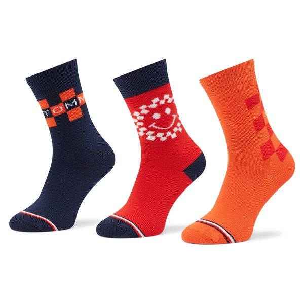 Tommy Hilfiger Set od 3 para dječjih visokih čarapa Tommy Hilfiger 701220267 Orange 001