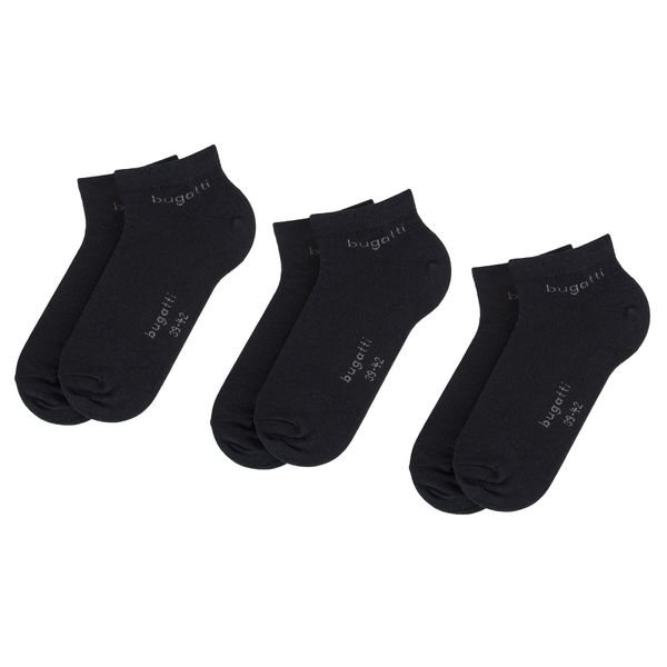 Bugatti Set od 3 para muških niskih čarapa Bugatti 6765 Dark Navy 545