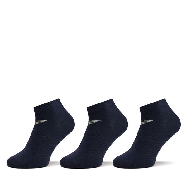 Emporio Armani Set od 3 para muških niskih čarapa Emporio Armani 300048 4R234 70435 Marine/Marine/Marine