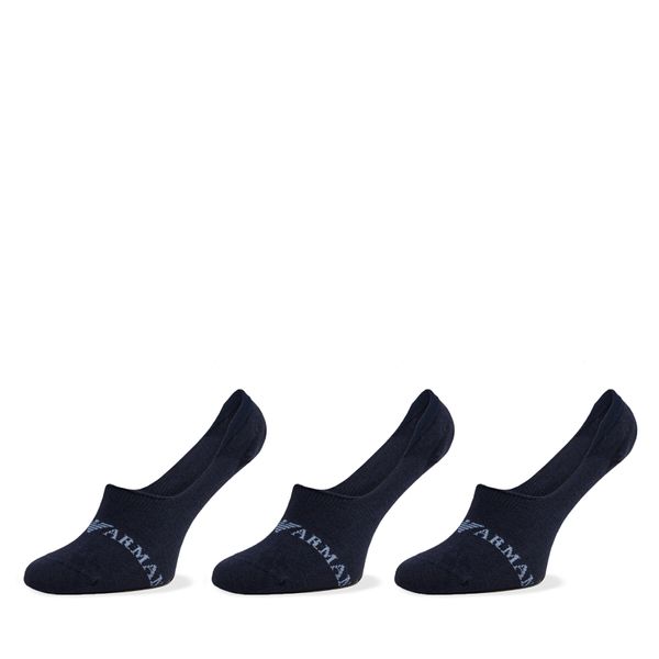 Emporio Armani Set od 3 para muških niskih čarapa Emporio Armani 306227 4R254 70435 Marine/Marine/Marine
