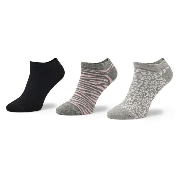 DKNY Set od 3 para niskih ženskih čarapa DKNY Elva S4_0094T_DKY Grey/Pink Animal