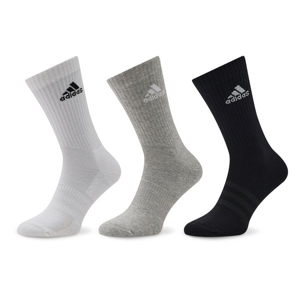 adidas Set od 3 para unisex visokih čarapa adidas Cushioned Crew IC1311 Medium Grey Heather/White/Black