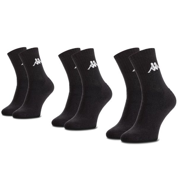 Kappa Set od 3 para unisex visokih čarapa Kappa 704304 Black 005