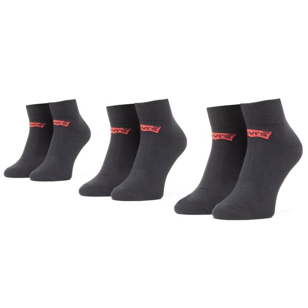Levi's® Set od 3 para unisex visokih čarapa Levi's® 37157-0181 Jet Black