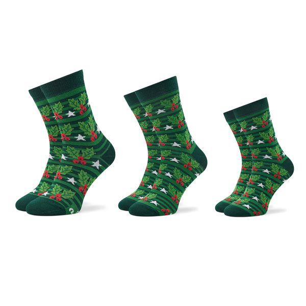 Rainbow Socks Set od 3 para unisex visokih čarapa Rainbow Socks Xmas Balls Zelena