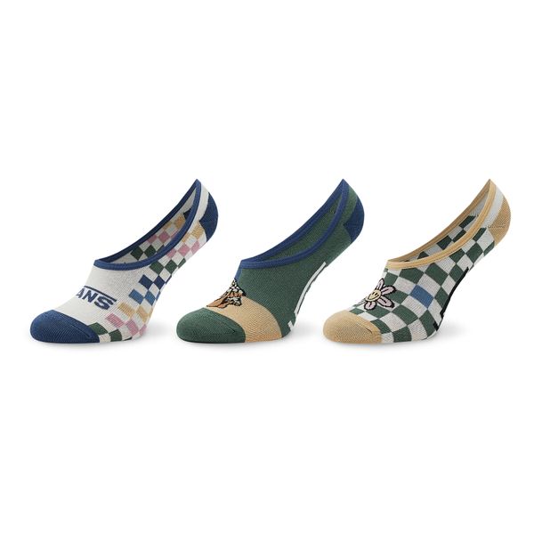 Vans Set od 3 para ženskih niskih čarapa Vans Checker Buddies Canoodl VN00043VP8X1 Mblue