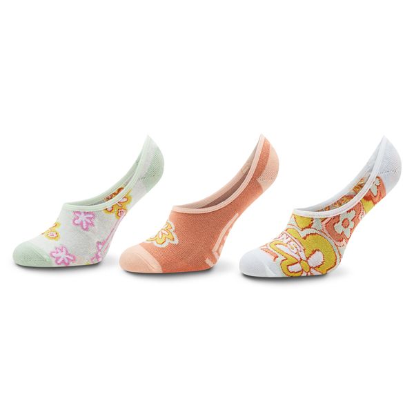 Vans Set od 3 para ženskih niskih čarapa Vans Psychedelic Floral Cano VN000381BM51 Sun Baked