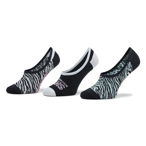 Vans Set od 3 para ženskih niskih čarapa Vans Zebra Daze Canoodle VN00079YBR51 Black/Blue Glow