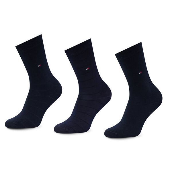 Tommy Hilfiger Set od 3 pari ženskih visokih čarapa Tommy Hilfiger 701220262 Navy 001