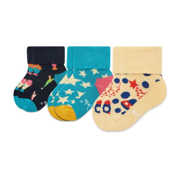 Happy Socks Set od 4 para dječjih visokih čarapa Happy Socks XKFNT08-6500 Kolorowy