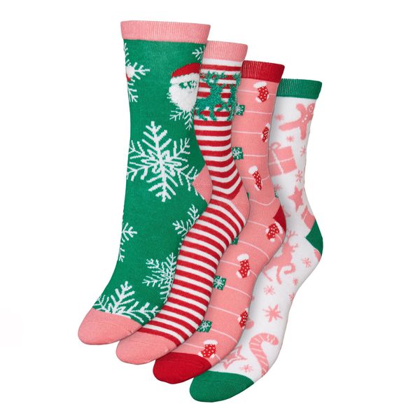 Vero Moda Set od 4 para ženskih viskokih čarapa Vero Moda 10274060 Snow White 4304841