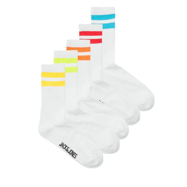 Jack&Jones Set od 5 pari muških visokih čarapa Jack&Jones 12251427 White 4417501