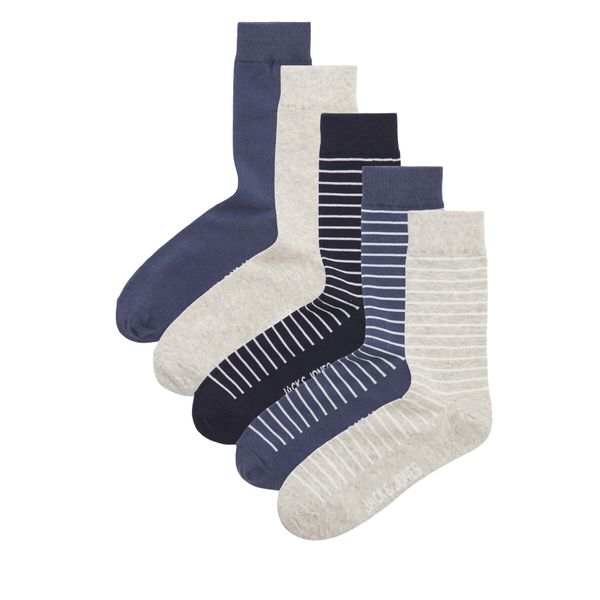 Jack&Jones Set od 5 pari muških visokih čarapa Jack&Jones Milo 12252620 Dark Blue 4436291