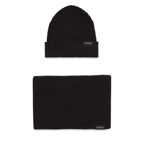 Calvin Klein Set šal i kapa Calvin Klein Gs Classic Cotton Scarf+Beanie K50K511021 Ck Black BAX