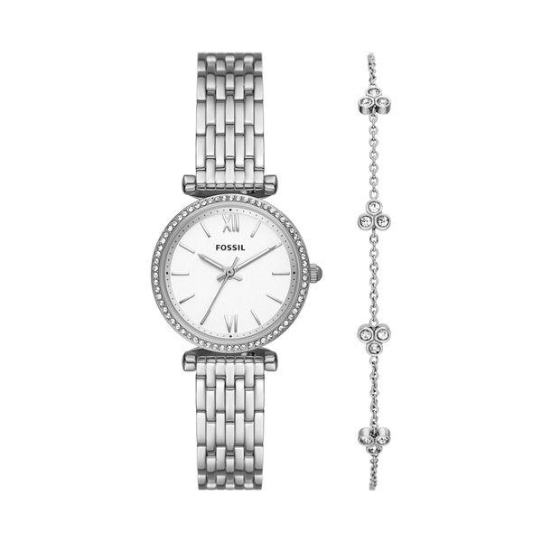 Fossil Set sata i narukvice Fossil Carlie ES5315SET Silver/Silver