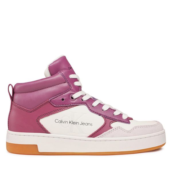 Calvin Klein Jeans Tenisice Calvin Klein Jeans Basket Cupsole Mid Lth Mono YW0YW00877 Amethyst/Ghost Grey/White 0KB