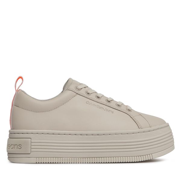 Calvin Klein Jeans Tenisice Calvin Klein Jeans Bold Flatf Low Laceup Lth In Lum YW0YW01309 Bež