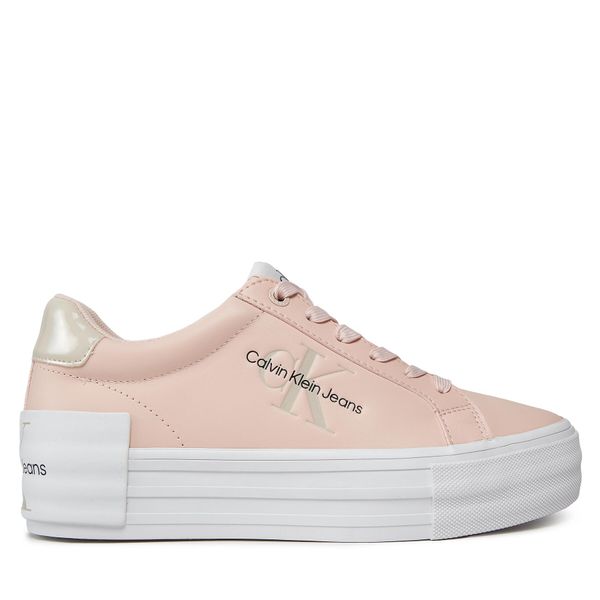 Calvin Klein Jeans Tenisice Calvin Klein Jeans Bold Vulc Flatf Low Lace Lth Ml YW0YW01294 Peach Blush/Eggshell 0J2