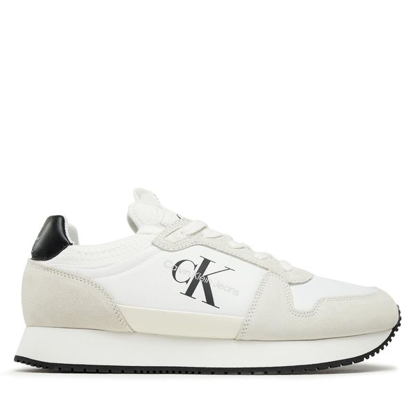 Calvin Klein Jeans Tenisice Calvin Klein Jeans Runner Sock Laceup Ny-Lth YM0YM00553 Bijela