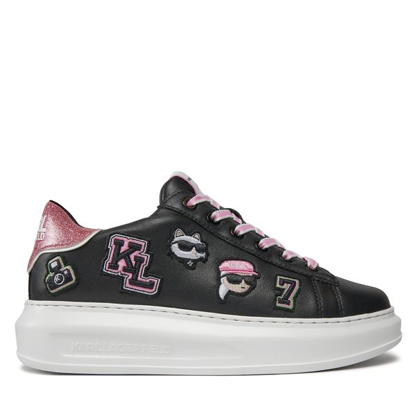 KARL LAGERFELD Tenisice KARL LAGERFELD KL62574 Black Lthr W/Pink