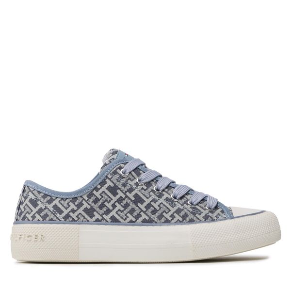 Tommy Hilfiger Tenisice Tommy Hilfiger Logo All Over Low Cut Lace-Up Sneaker T3A9-32675-0034 S Tamnoplava