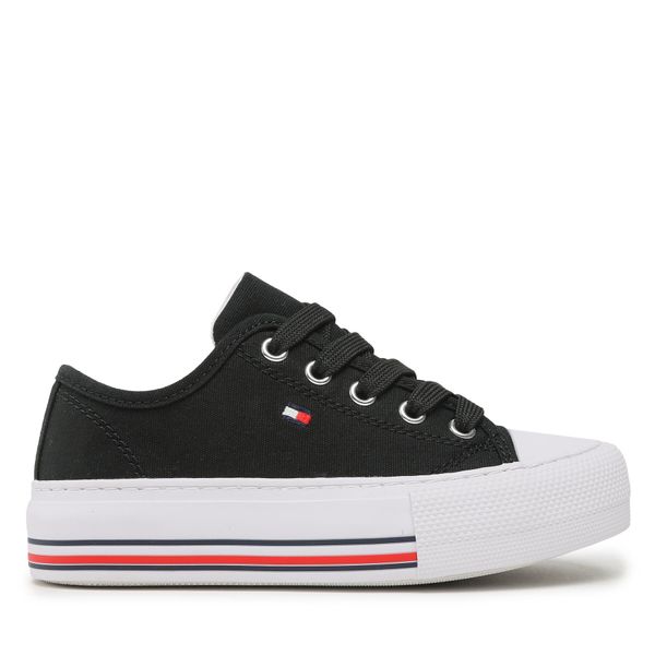 Tommy Hilfiger Tenisice Tommy Hilfiger Low Cut Lace-Up Sneaker T3A9-32677-0890 M Black 999
